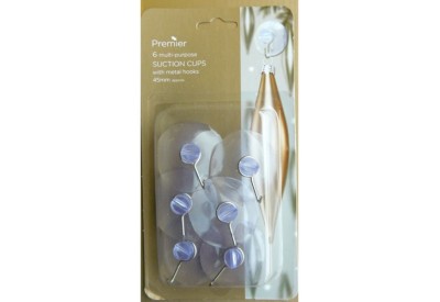 Premier 6 Multi-Purpose Suction Cups with Metal Hooks